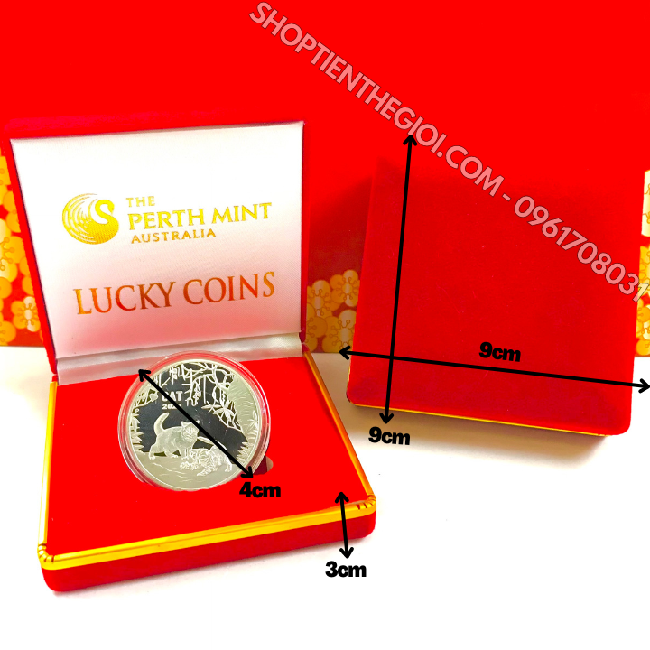 Xu Úc Hình Con Mèo Mạ Bạc tặng hộp nhung 